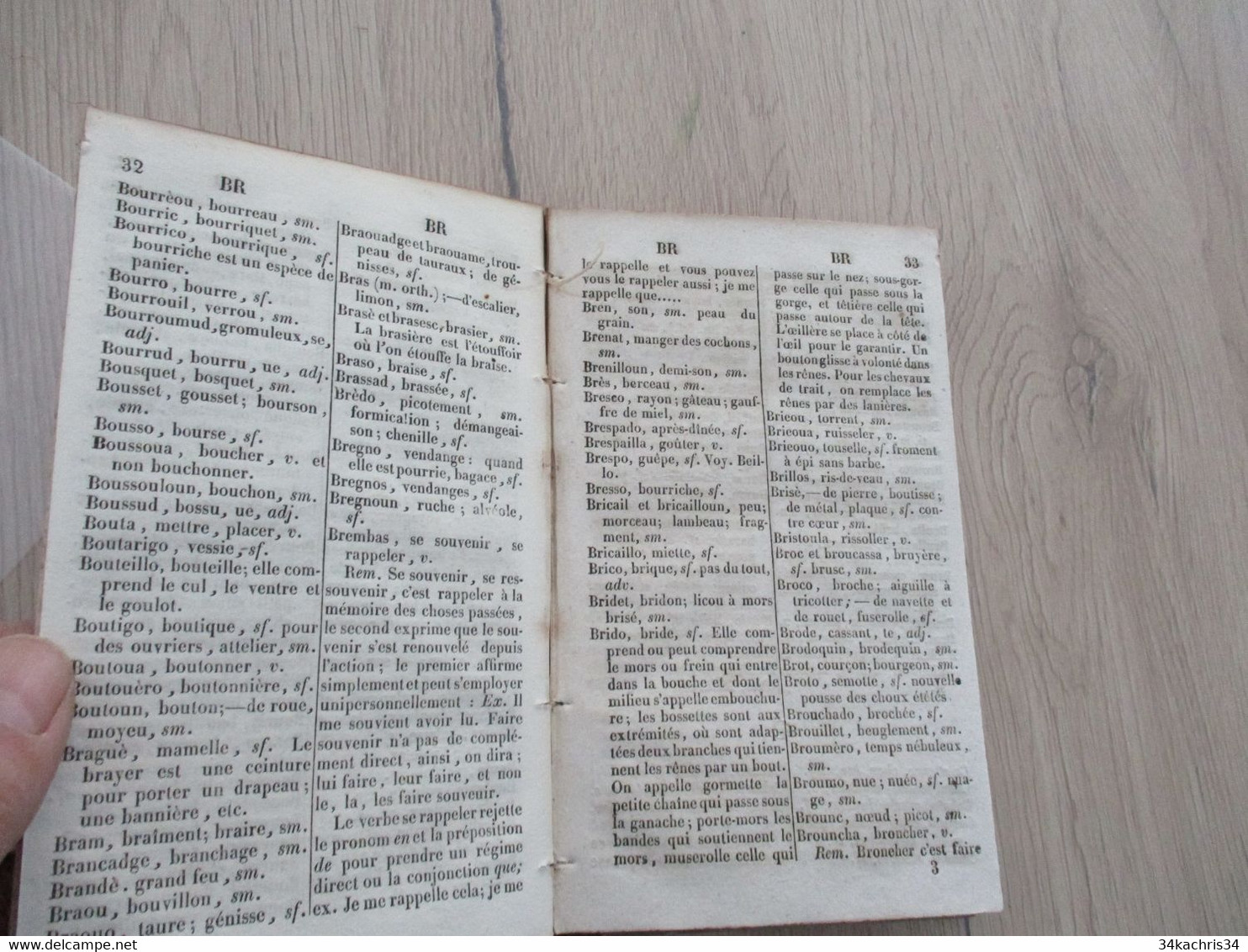 Rare Dictionnaire Patois/Français à L'usage De L'arrondissement De Saint Gaudens Chez Tajan 1843  Reliure Amateur 156p - Dictionaries