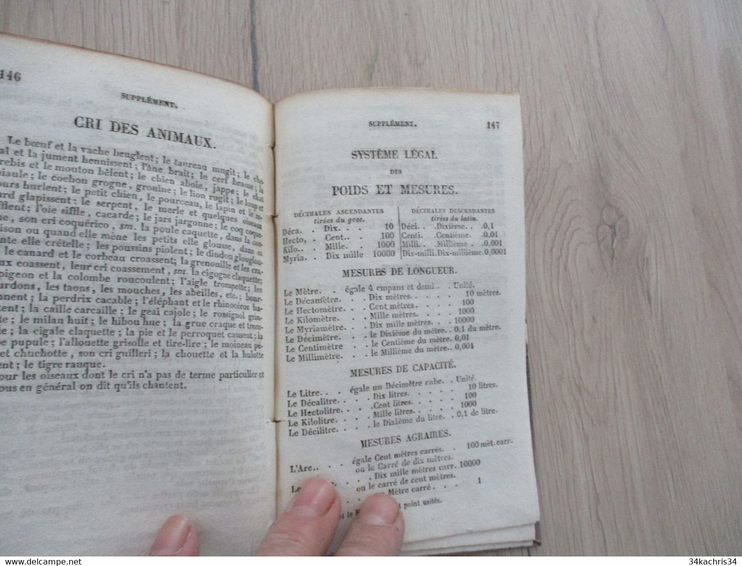 Rare dictionnaire Patois/Français à l'usage de l'arrondissement de Saint Gaudens Chez Tajan 1843  reliure amateur 156p