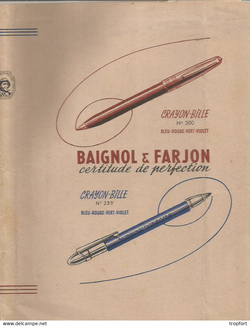 Protège-Cahiers  STYLOS BAGNOL ET FARJON  CRAYONS - B