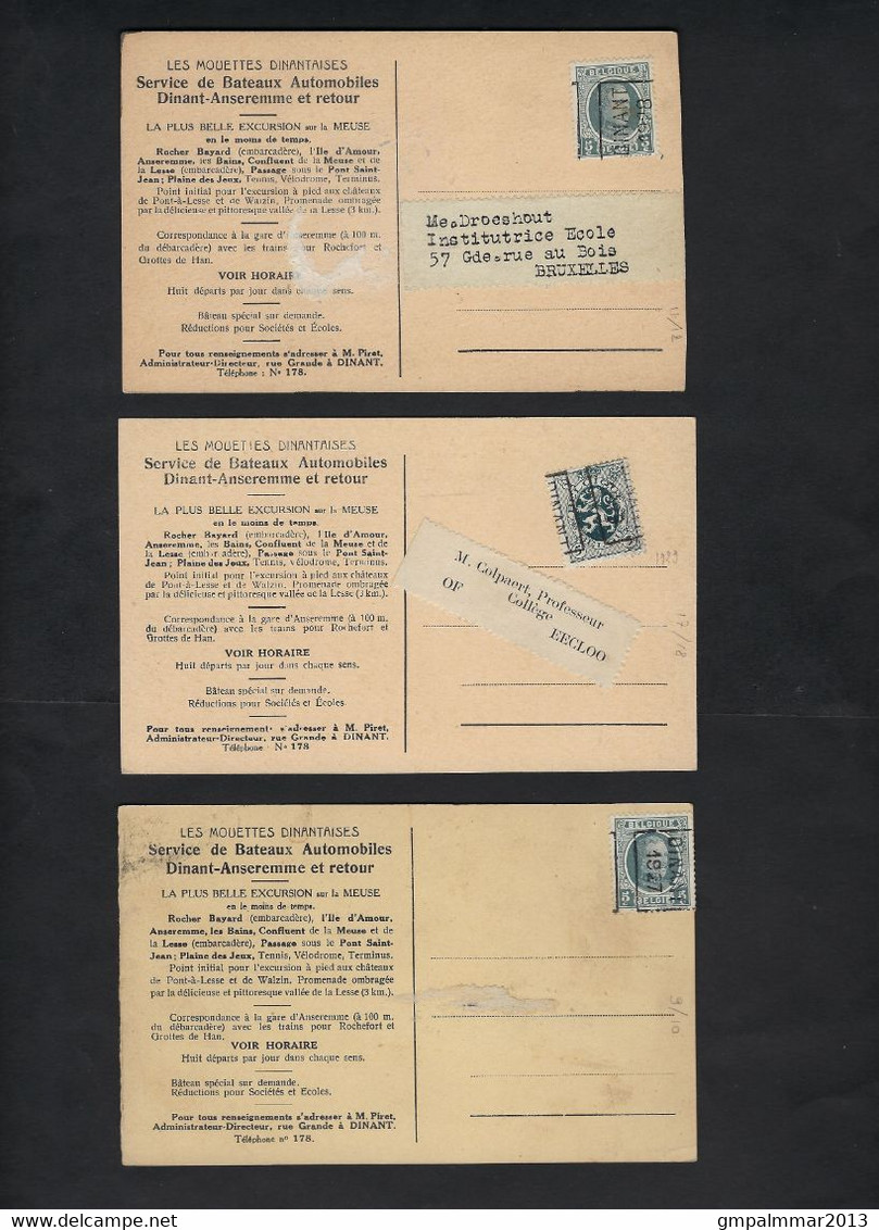 7 Postkaarten Allen Gefrankeerd Met Voorafgestempelde Zegels Van DINANT ; Details & Staat Zie 4 Scans! LOT 305 - Autres & Non Classés