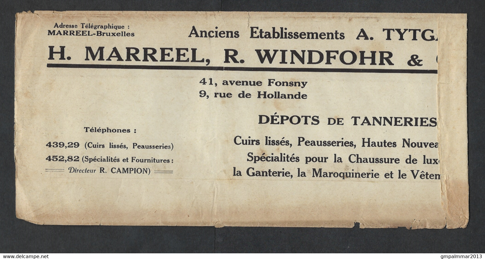 3 Wikkels Met Reclame Van La Bourse Aux Cuirs De Bruxelles Met TYPO Zegels HOUYOUX ; Zie 6 Scans ! LOT 305 - Typos 1922-31 (Houyoux)