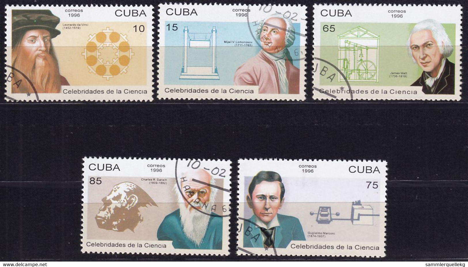 Kuba 3894 - 3898 Gestempelt, Naturwissenschaftler (Nr. 1020) - Used Stamps