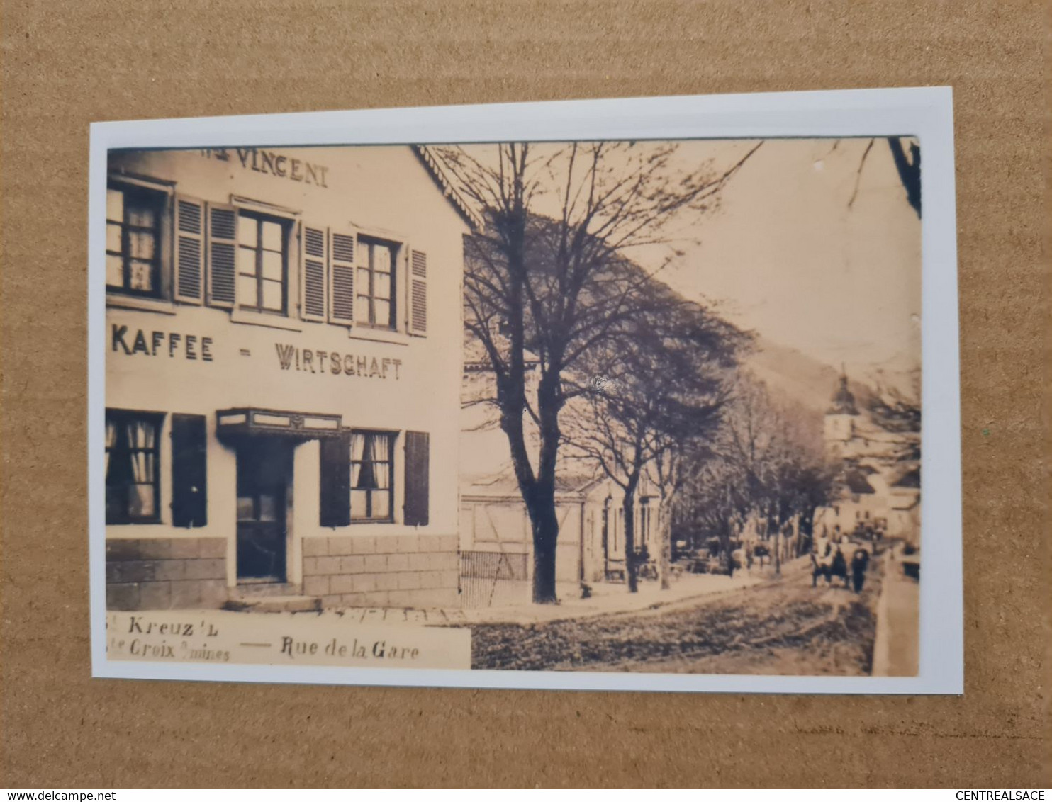 Photo Reproduction Carte Sainte Croix Aux Mines Rue De La Gare Café Vincent Restaurant - Sainte-Croix-aux-Mines