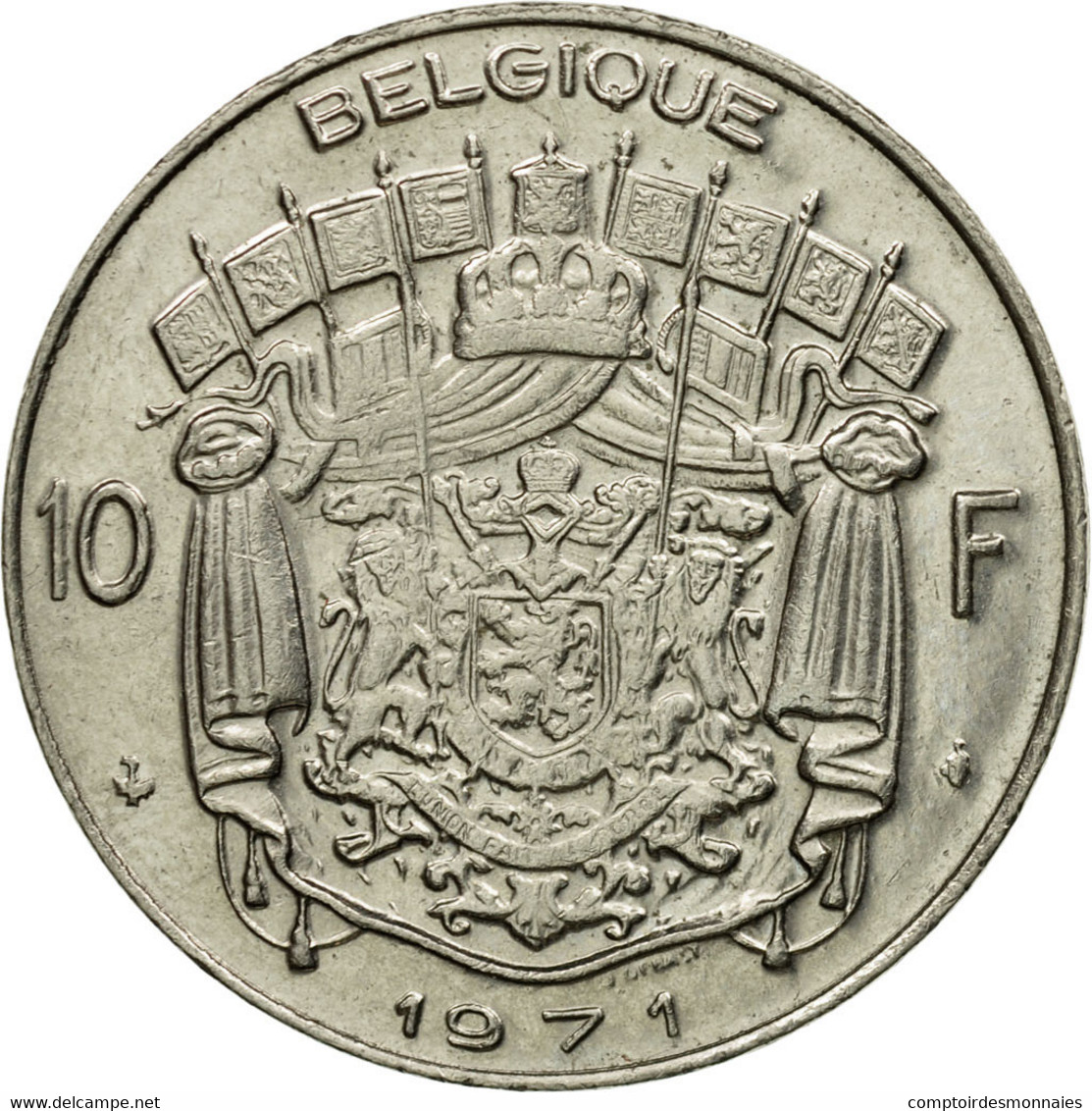Monnaie, Belgique, 10 Francs, 10 Frank, 1971, Bruxelles, TTB, Nickel, KM:155.1 - 10 Francs