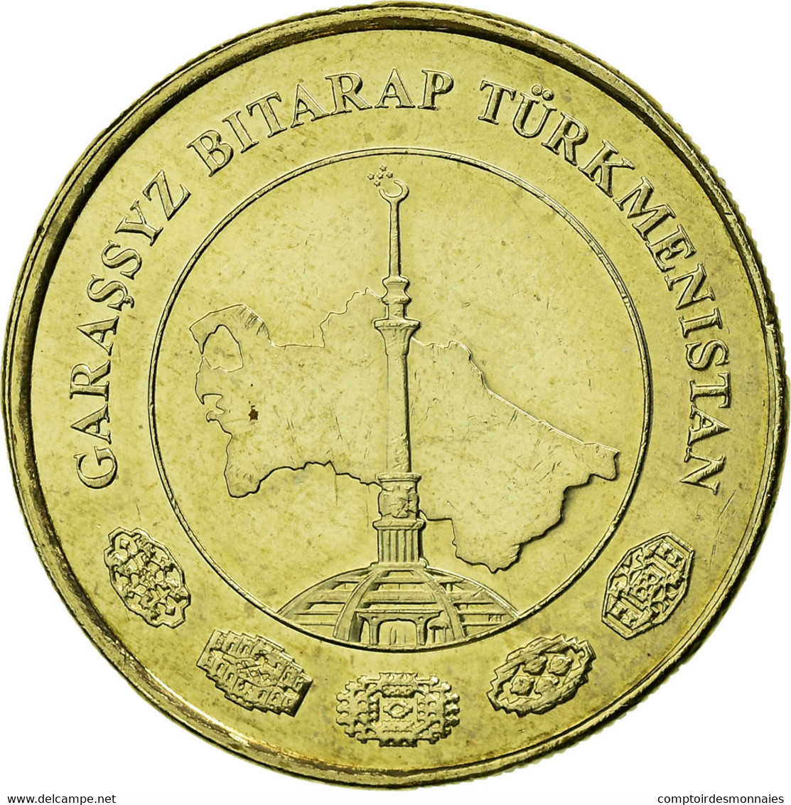Monnaie, Turkmanistan, 10 Tenge, 2009, SUP, Laiton, KM:98 - Turkmenistan