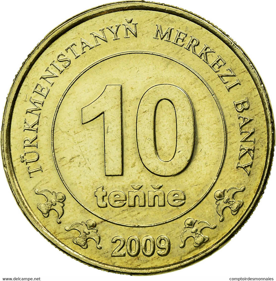 Monnaie, Turkmanistan, 10 Tenge, 2009, SUP, Laiton, KM:98 - Turkménistan