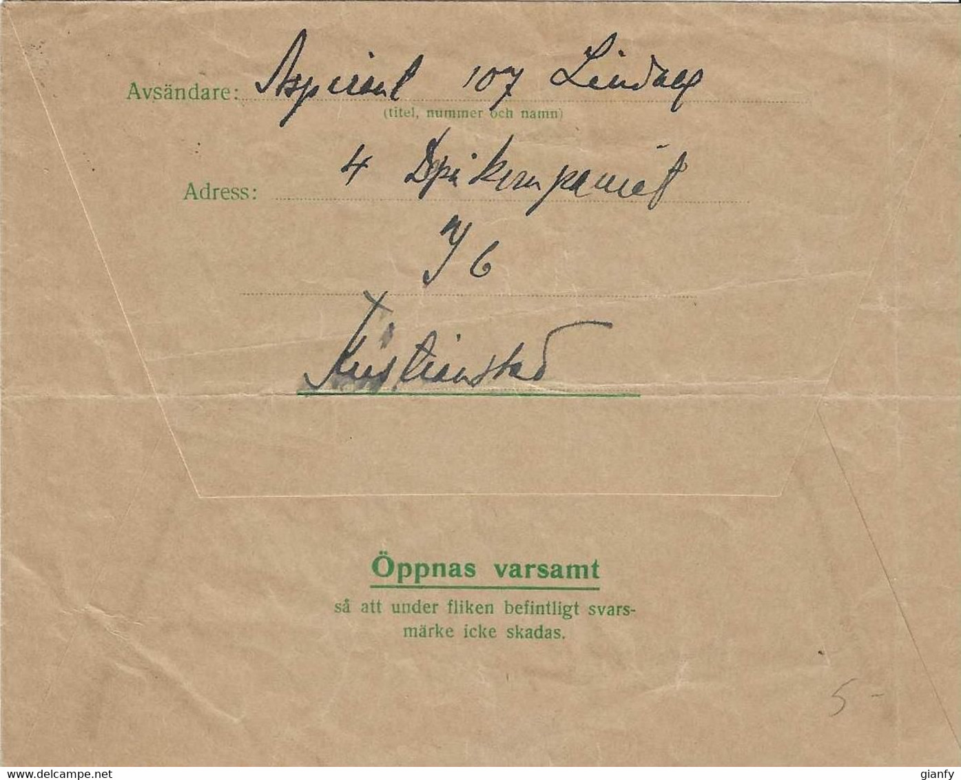 SVERIGE MILITARBREV WWII MILITARY ARMY COVER 25.1.1940 To HELSINGBORG SWEDEN - Militares