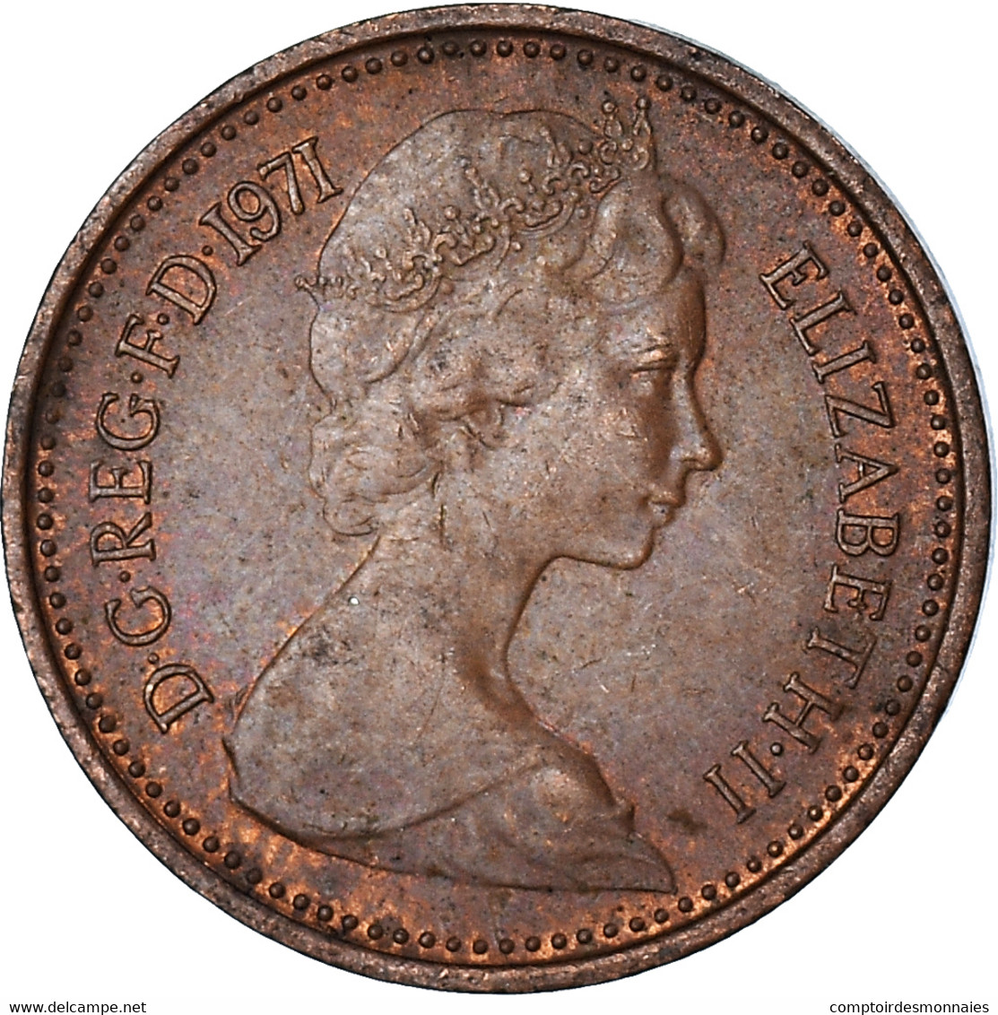 Monnaie, Grande-Bretagne, 1/2 New Penny, 1971 - 1/2 Penny & 1/2 New Penny