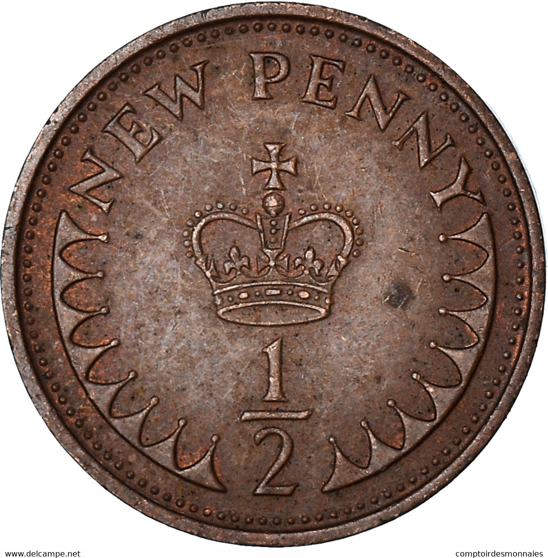 Monnaie, Grande-Bretagne, 1/2 New Penny, 1971 - 1/2 Penny & 1/2 New Penny