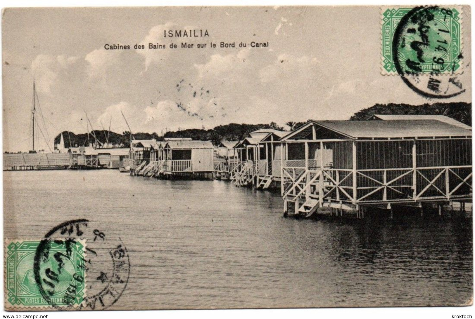 Ismaïlia 1914 - Cabines Des Bains De Mer Sur Le Bord Du Canal - Ismaïlia