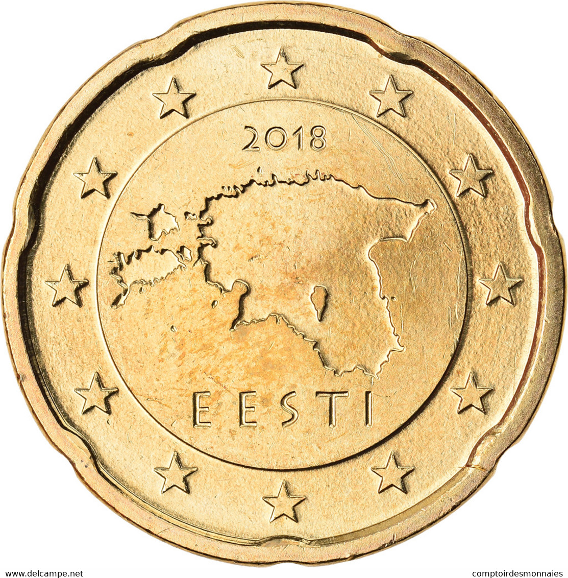 Estonia, 20 Euro Cent, 2018, SPL, Laiton, KM:New - Estonia