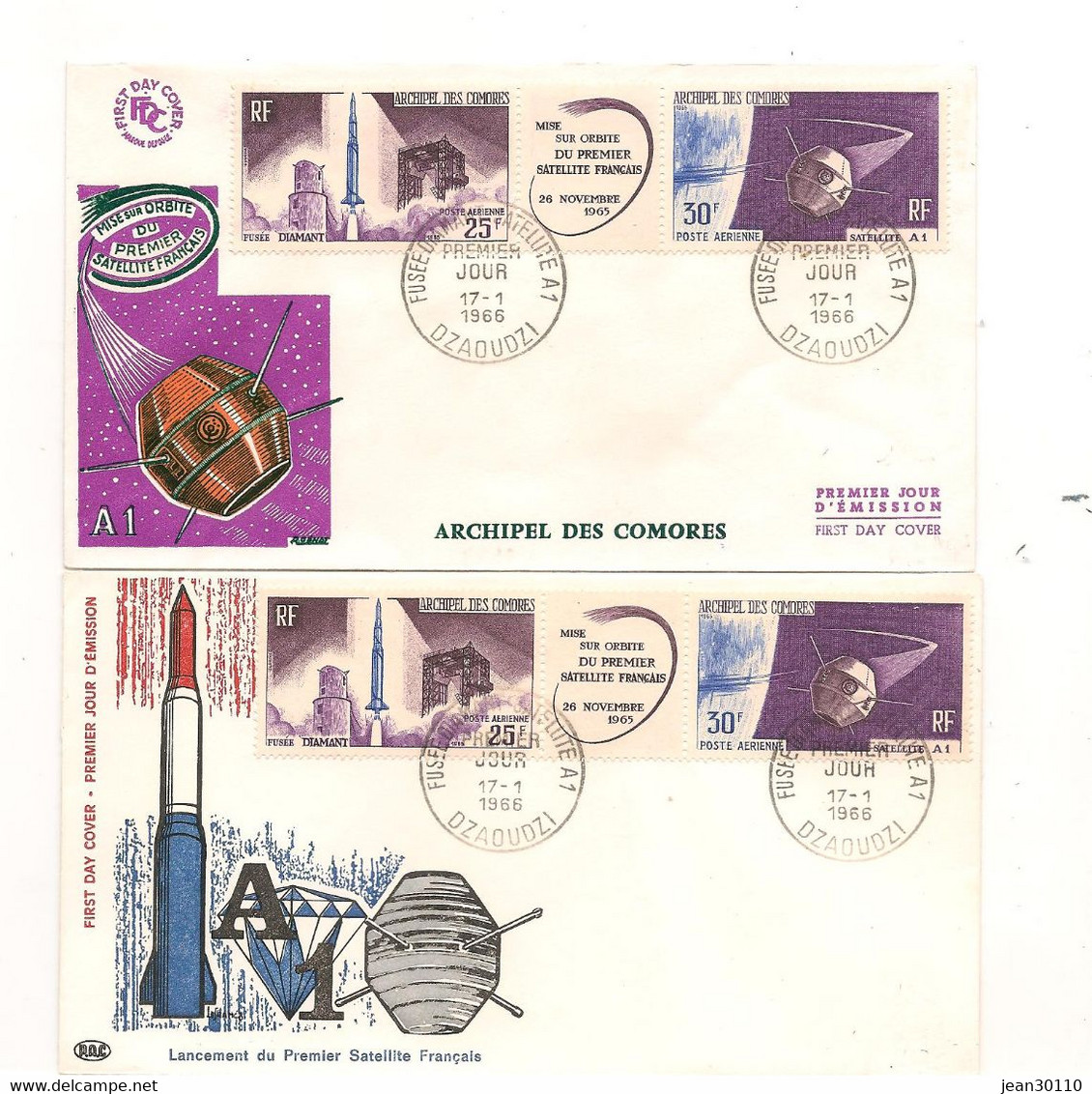 ARCHIPEL DES COMORES 1962/66 5 F.D.C. ESPACE 1 ER JOUR - Storia Postale