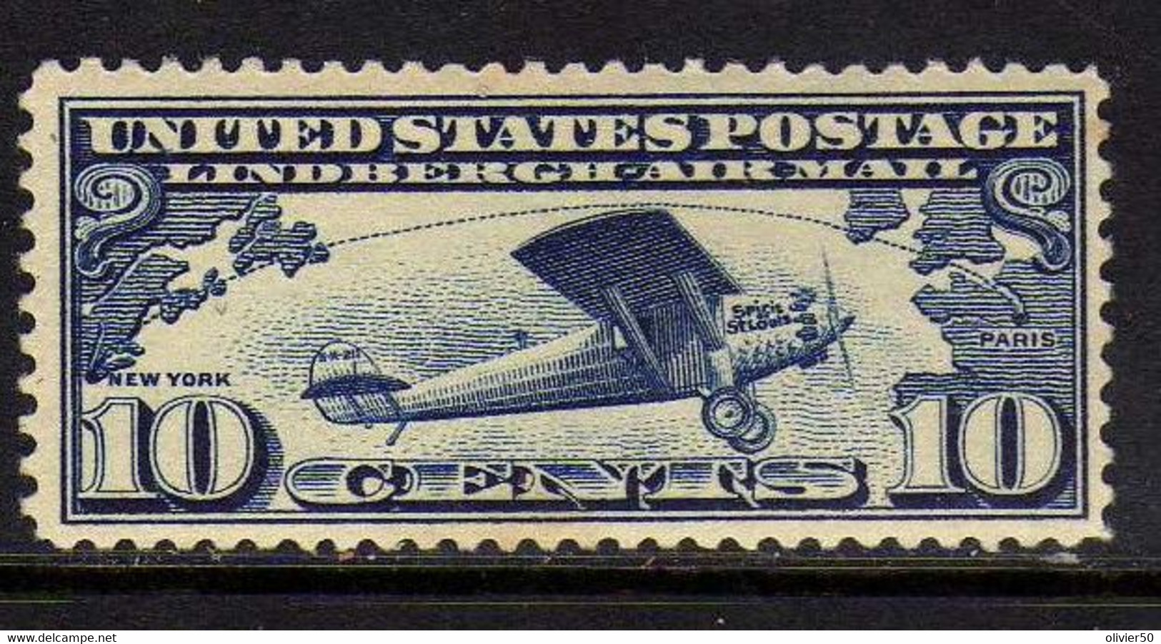 Etats-Unis - (1927)   -  Poste Aerienne   Traversee De L'Atlantique Par Lindbergh - Neufs* - MLH - 1b. 1918-1940 Unused