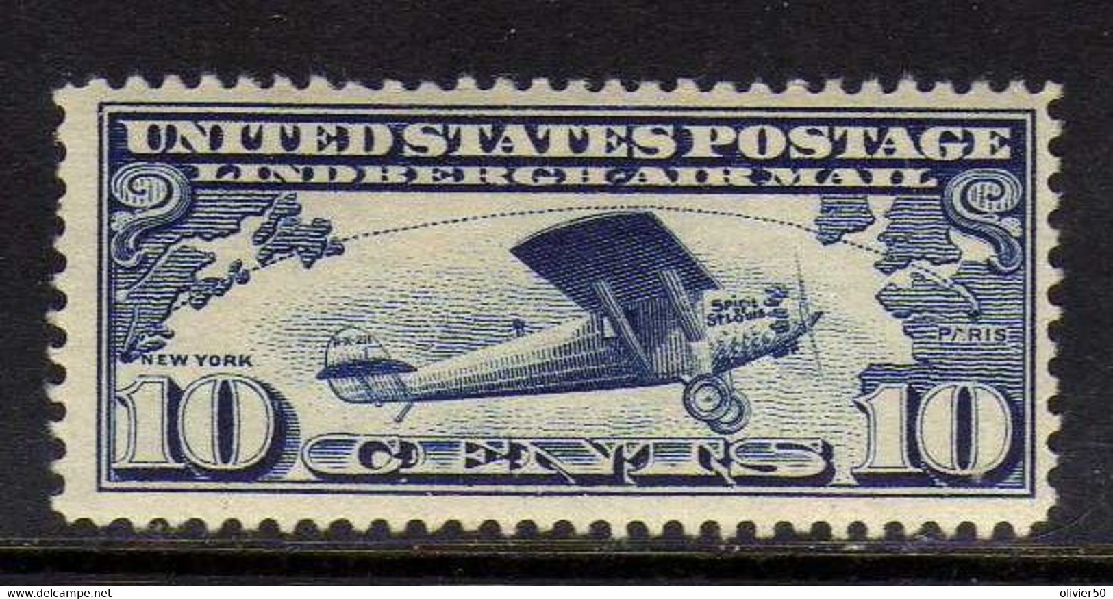Etats-Unis - (1927)   -  Poste Aerienne   Traversee De L'Atlantique Par Lindbergh - Neufs* - MLH - 1b. 1918-1940 Neufs
