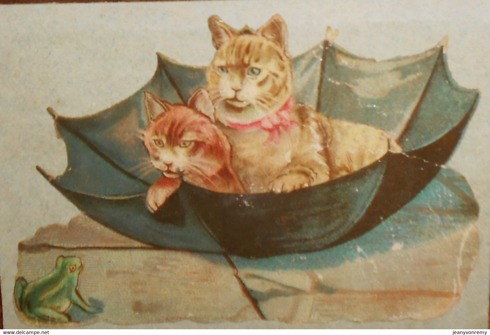 Découpis. Des Chats Dans Un Parapluie. Fin XIXe. - Animales