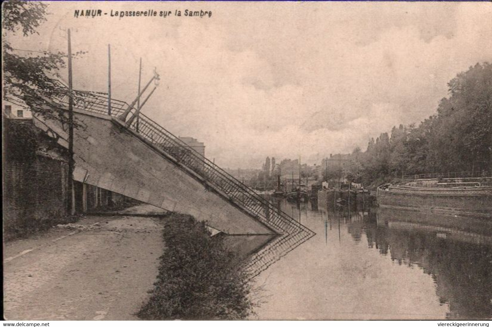 ! Alte Ansichtskarte Namur, Bridge, Brücke, Kanal, 1914, 1. Weltkrieg - Namen