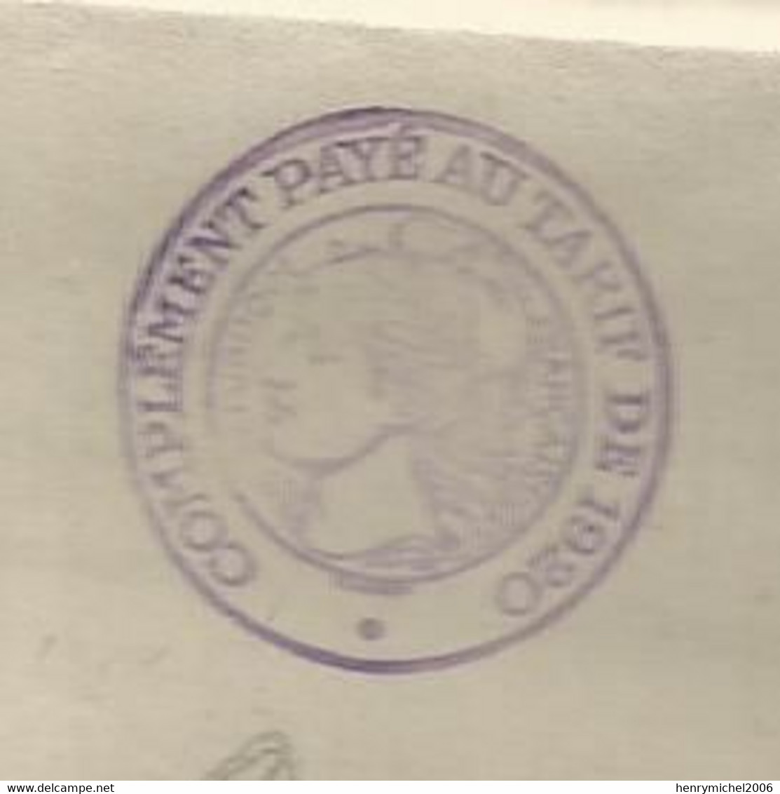 Feuille Entete République Française 1f  Cachet Complément Payé Au Tarif De 1920 Marcophilie - Storia Postale