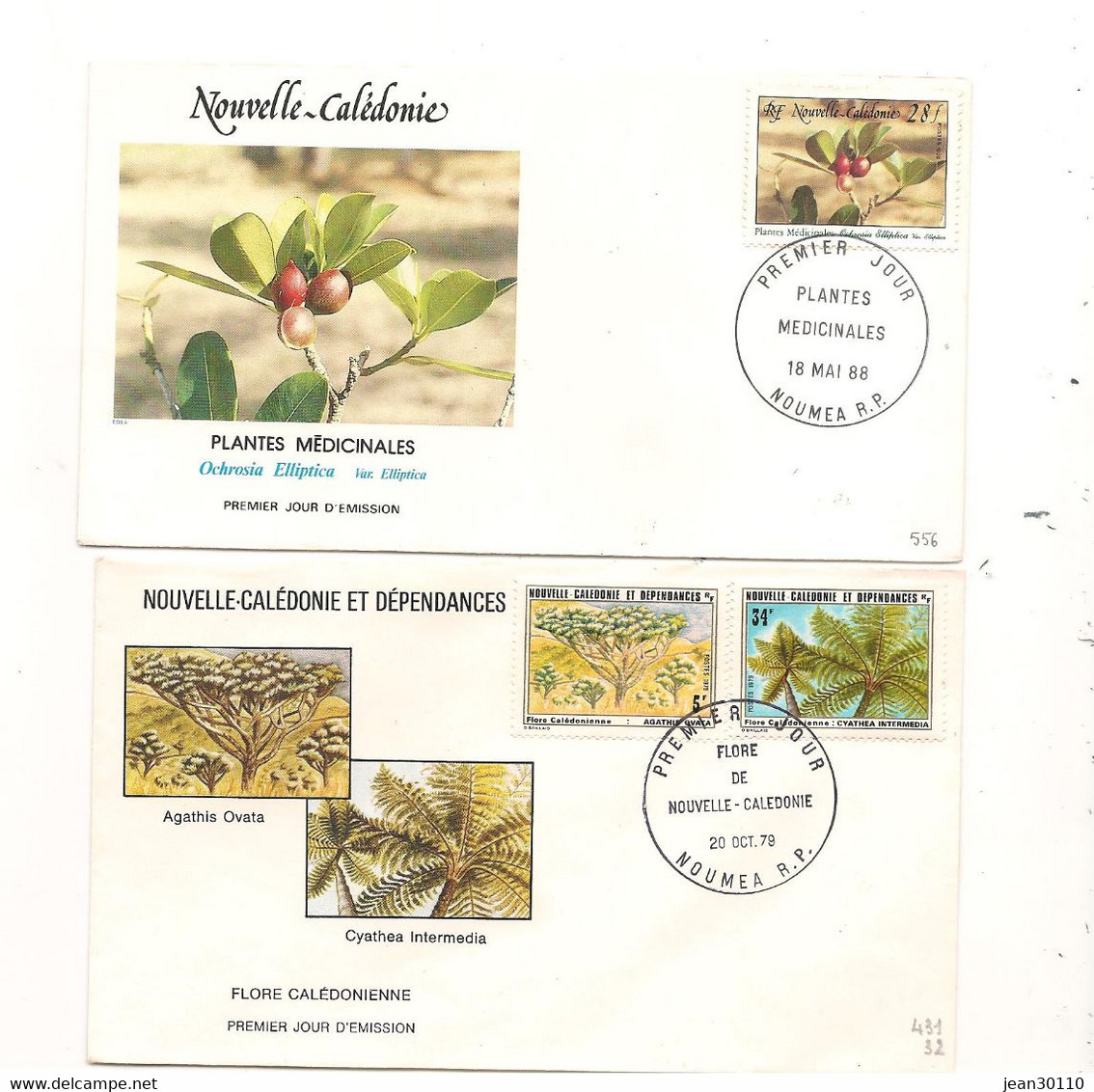 NOUVELLE CALÉDONIE 1979/884   4 F.D.C. THÈME FLORE - Lettres & Documents