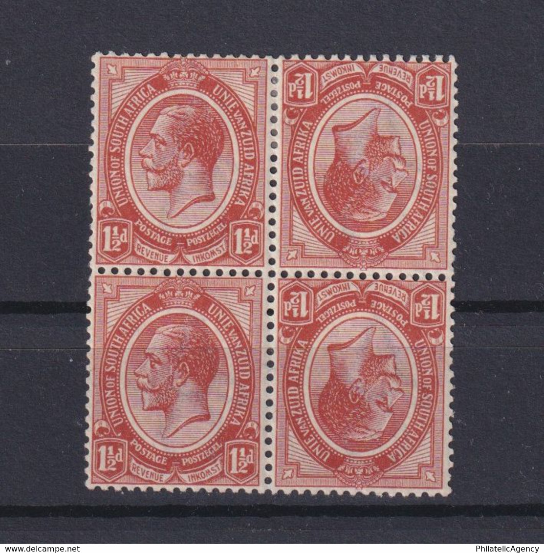 SOUTH AFRICA 1913, SG #5a, KGV, Block Of 4, MH/MNH - Blocks & Sheetlets