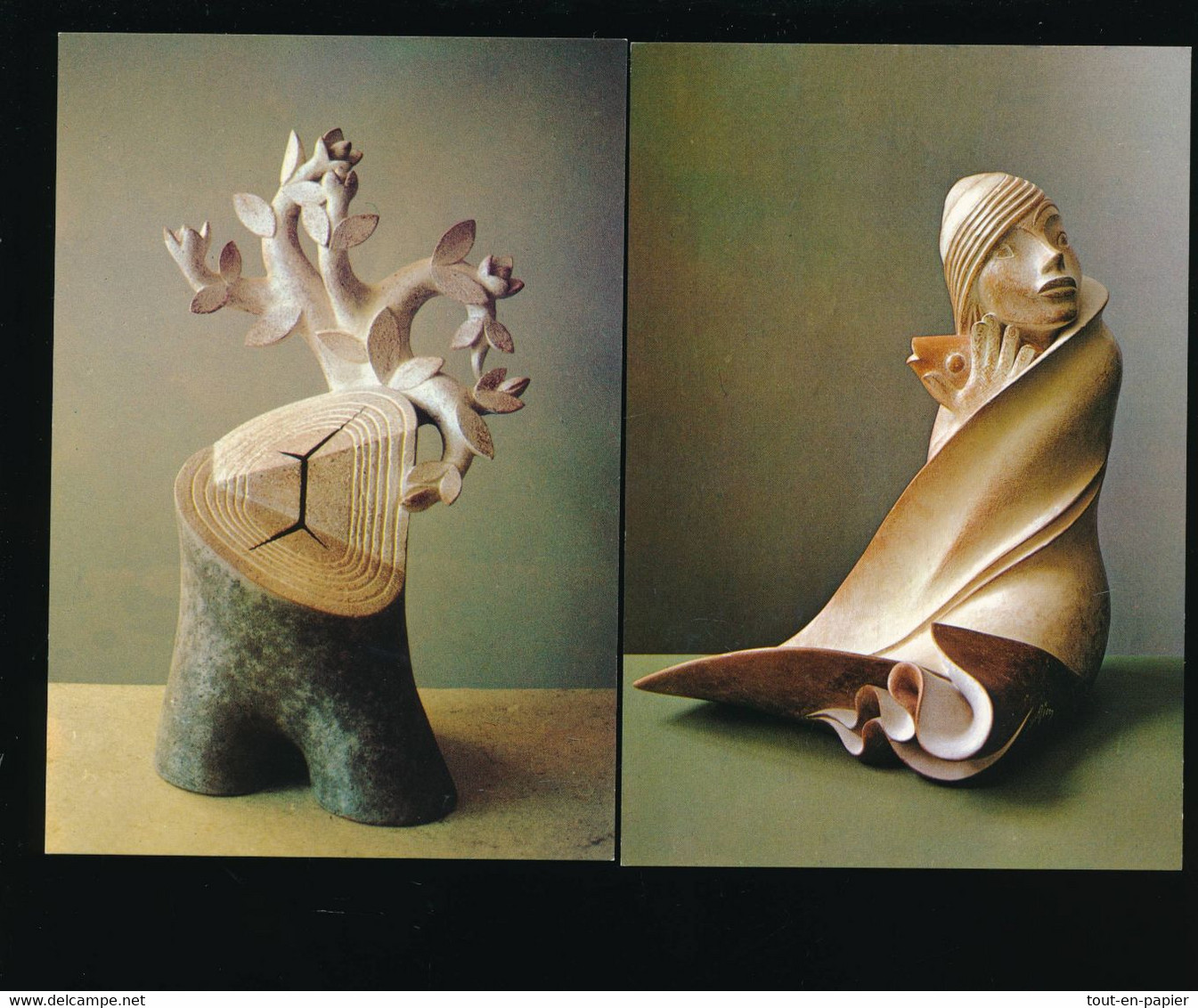 ART - SCUPTURES - SEBASTIEN - La Vie Du Bois Et La Vague - 2 Cartes - Sculptures