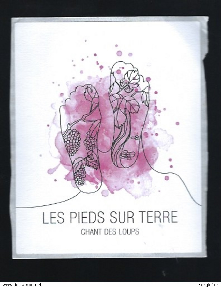 Etiquette Vin Rosé  Chant Des Loups Les Pieds Sur Terre Marie & Franck Aymard Sarrians 84 - Pink Wines