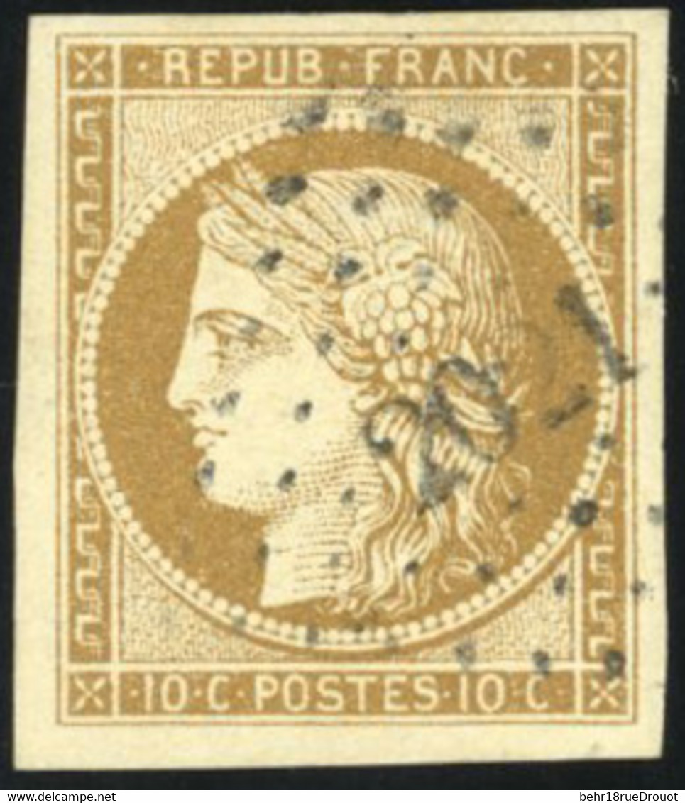 Obl. 1a - 10c. Bistre-brun. Obl. PC 2021. TB. - 1849-1850 Cérès