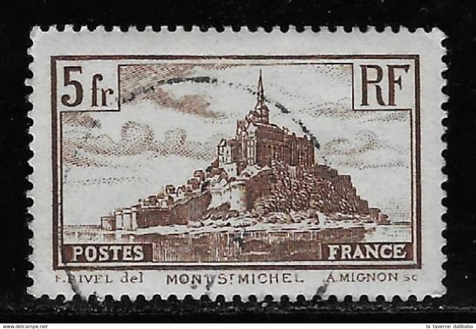 N° 260 MONT-SAINT-MICHEL 5 F. BRUN (II) OBLITERE COTE 0,80 € - Oblitérés