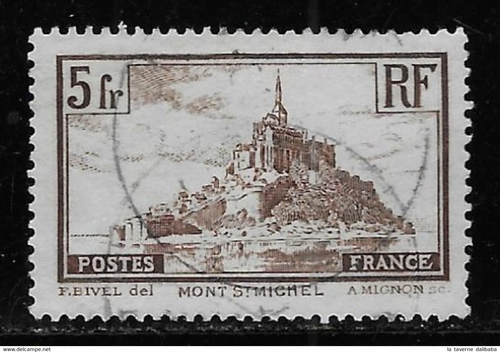 N° 260a MONT-SAINT-MICHEL 5 F. BRUN (I) OBLITERE COTE 5 € - Oblitérés