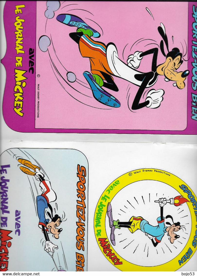 DINGO - GOOFY  Roi Du Sport Journal De Mickey -Double Planche D'autocollants - Stickers