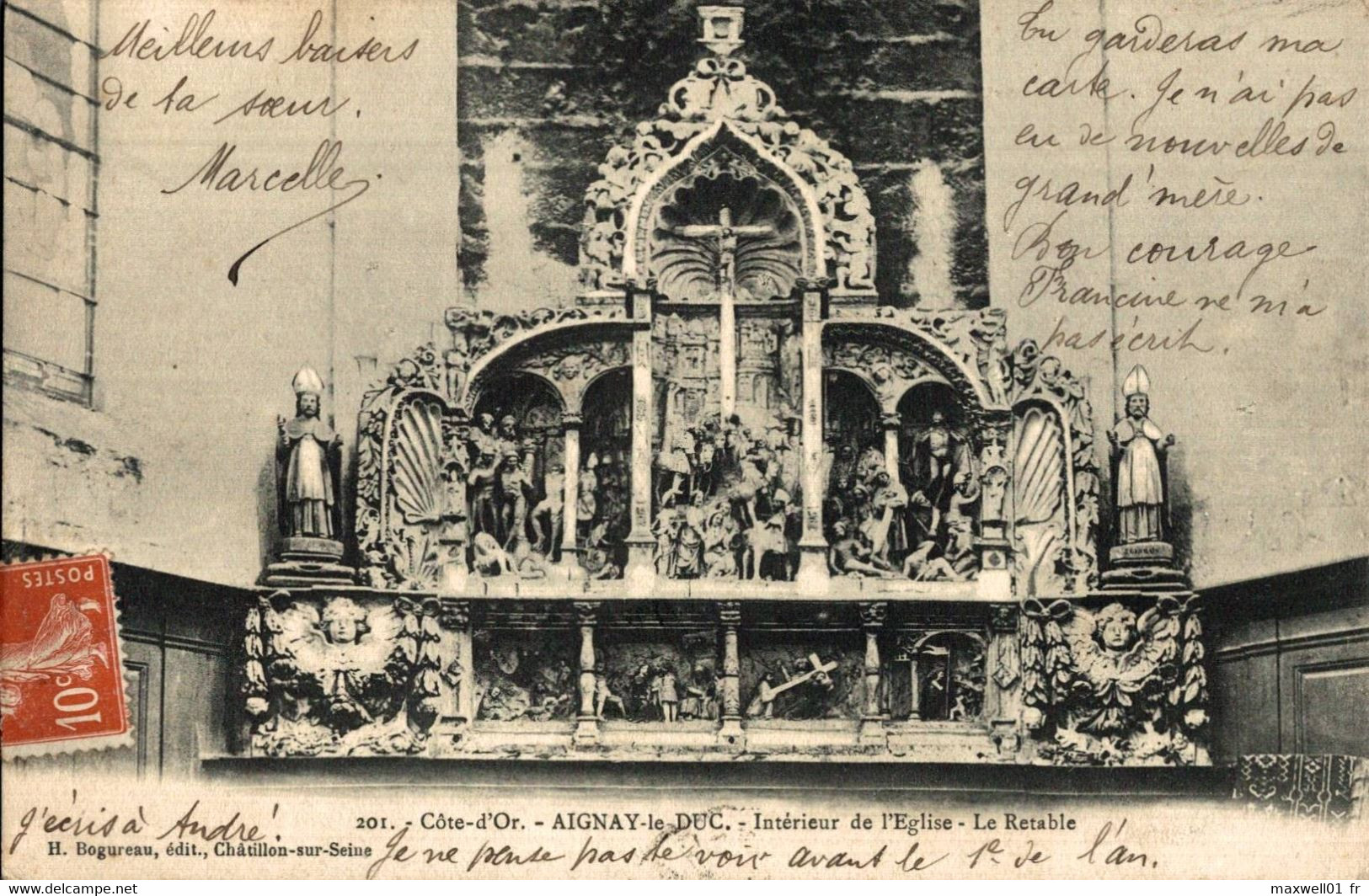 H5 - Côte-d'Or - Aignay-le-Duc - Intérieur De L'Eglise - Le Retable - Aignay Le Duc