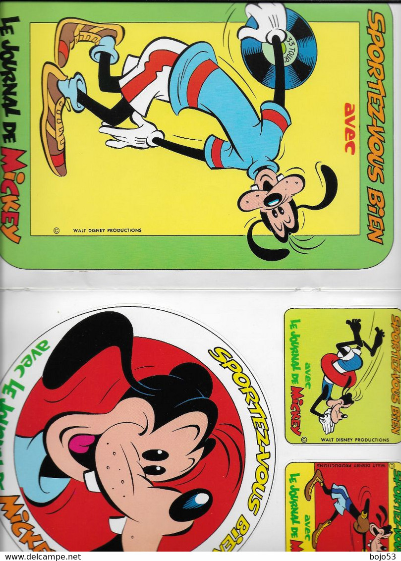 DINGO - GOOFY  Roi Du Sport Journal De Mickey -Double Planche D'autocollants - Adesivi