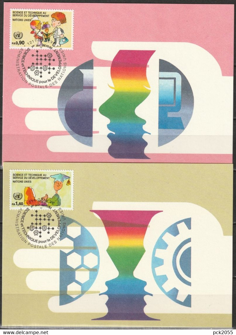 UNO Genf 1992 MK 12-13  MiNr.221 - 222  Wissenschaft Und Technologie ( D 4801 ) Günstige Versandkosten - Maximum Cards