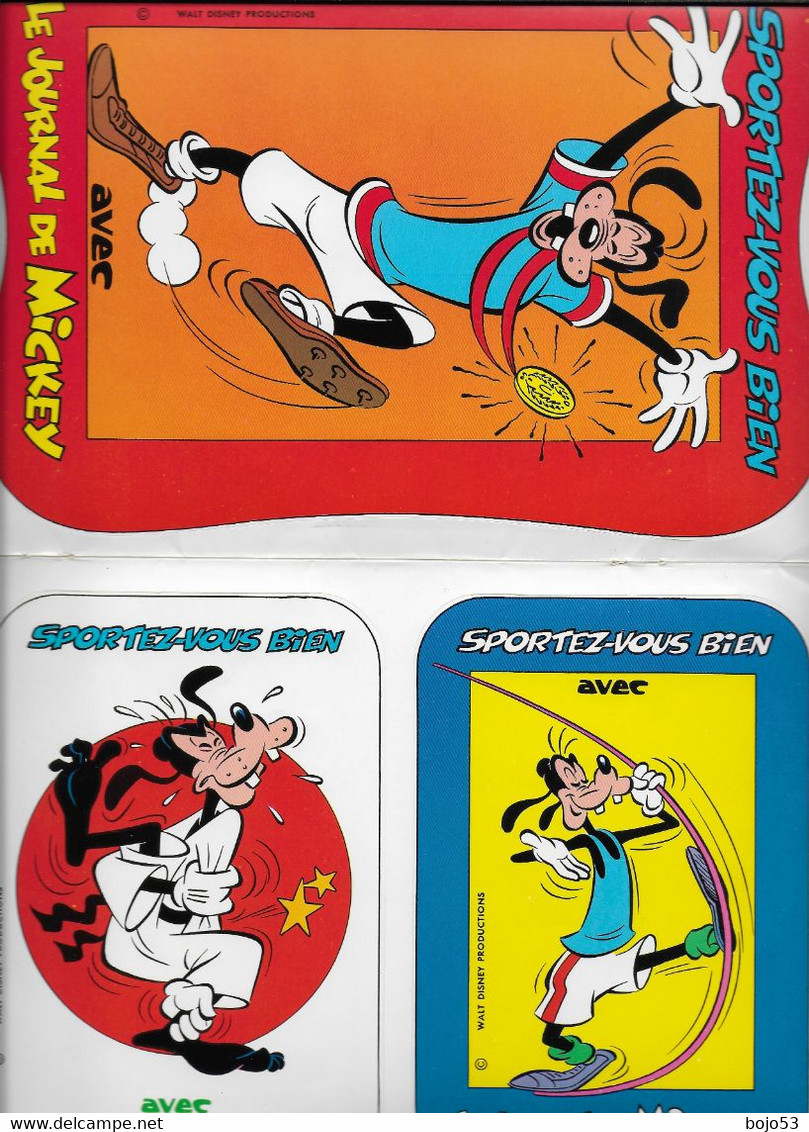 DINGO - GOOFY  Roi Du Sport Journal De Mickey -Double Planche D'autocollants - Autocollants