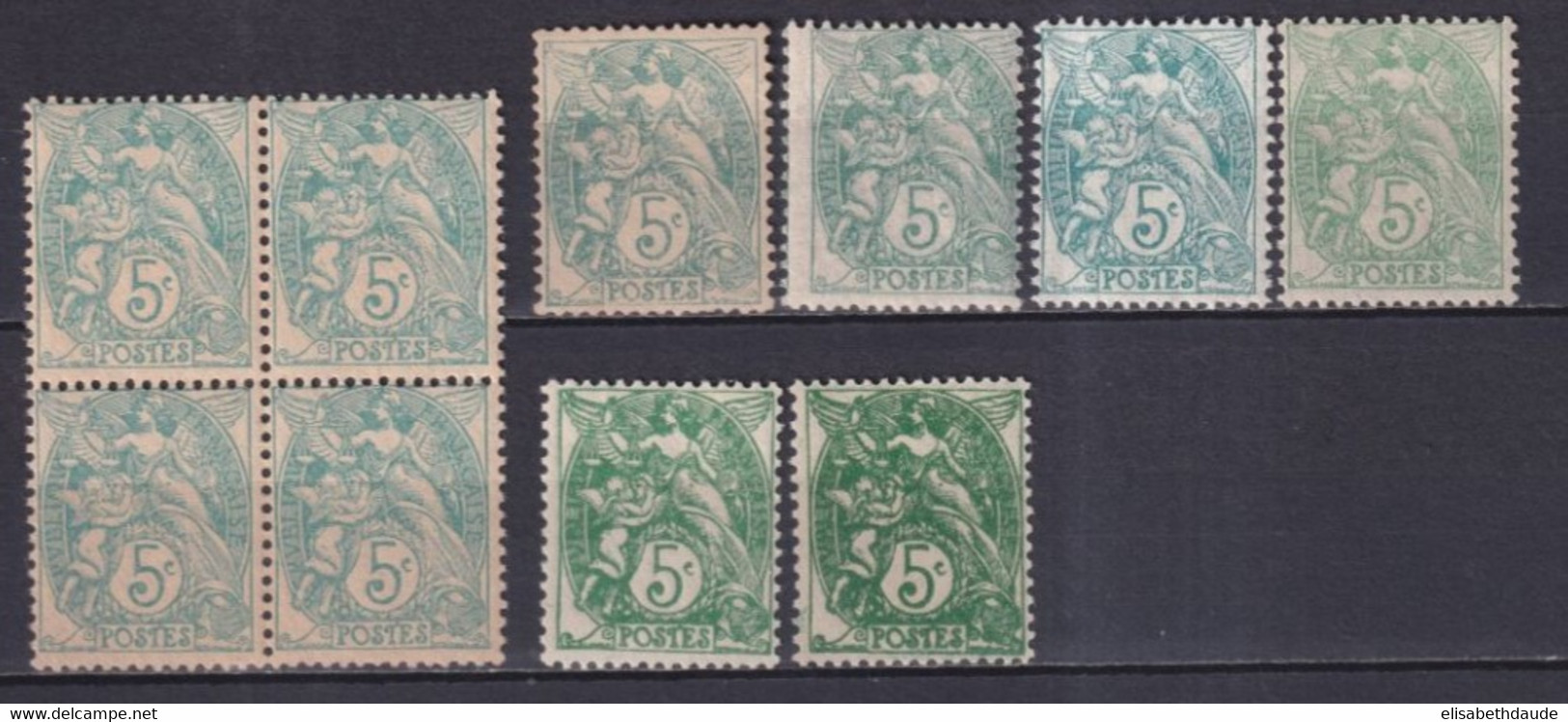 TYPE BLANC - YVERT N°111 TYPE I + TYPE II ** MNH - - 1900-29 Blanc