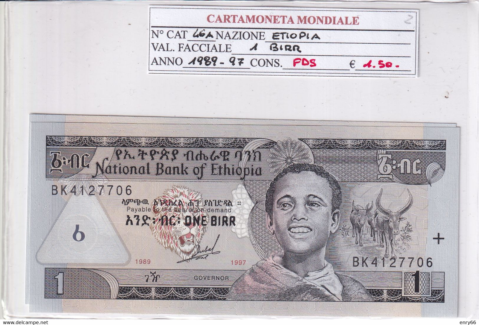 ETIOPIA 1989-97 1 BIRR P46A - Ethiopie