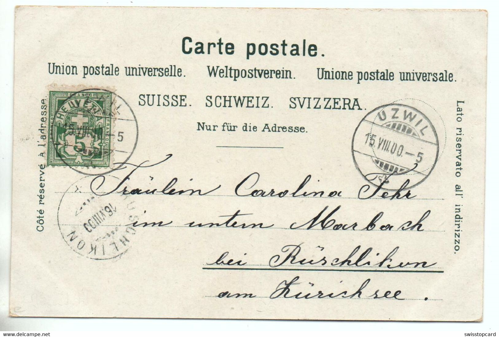 Gruss Aus UZWIL Neuheim Gel. 1900 N. Rüschlikon - Uzwil