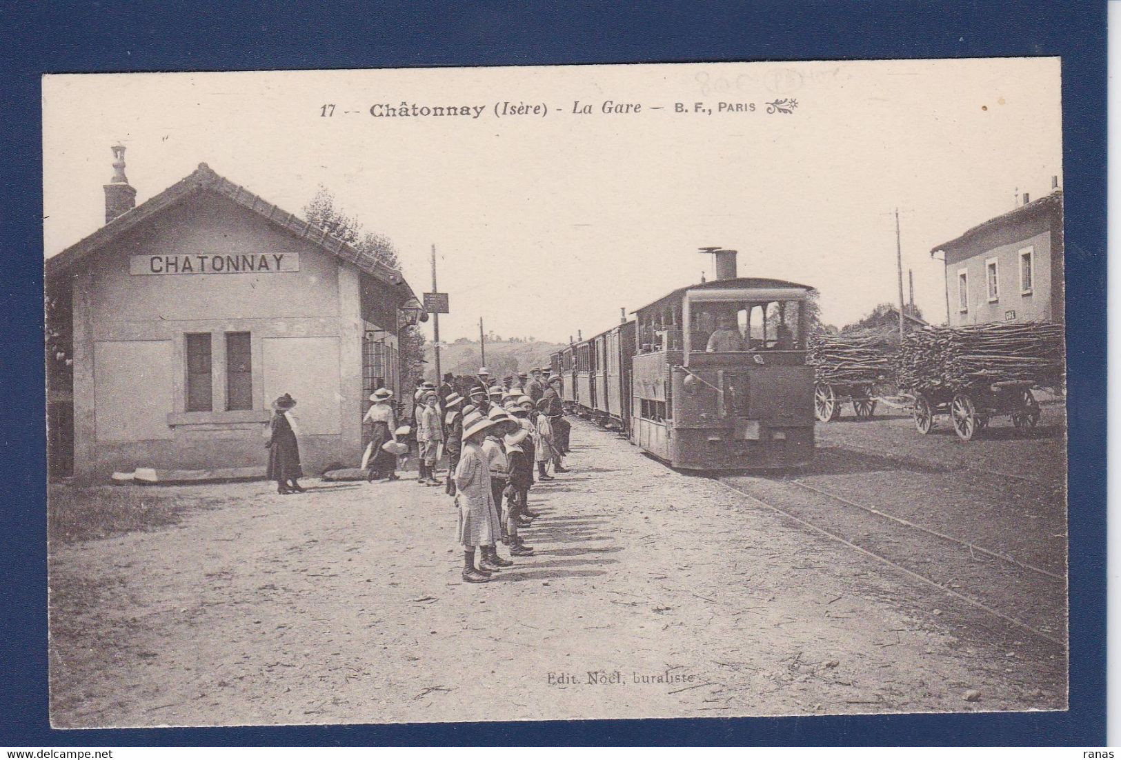 CPA [38] Isère > Châtonnay Gare Station Chemin De Fer Train écrite - Châtonnay