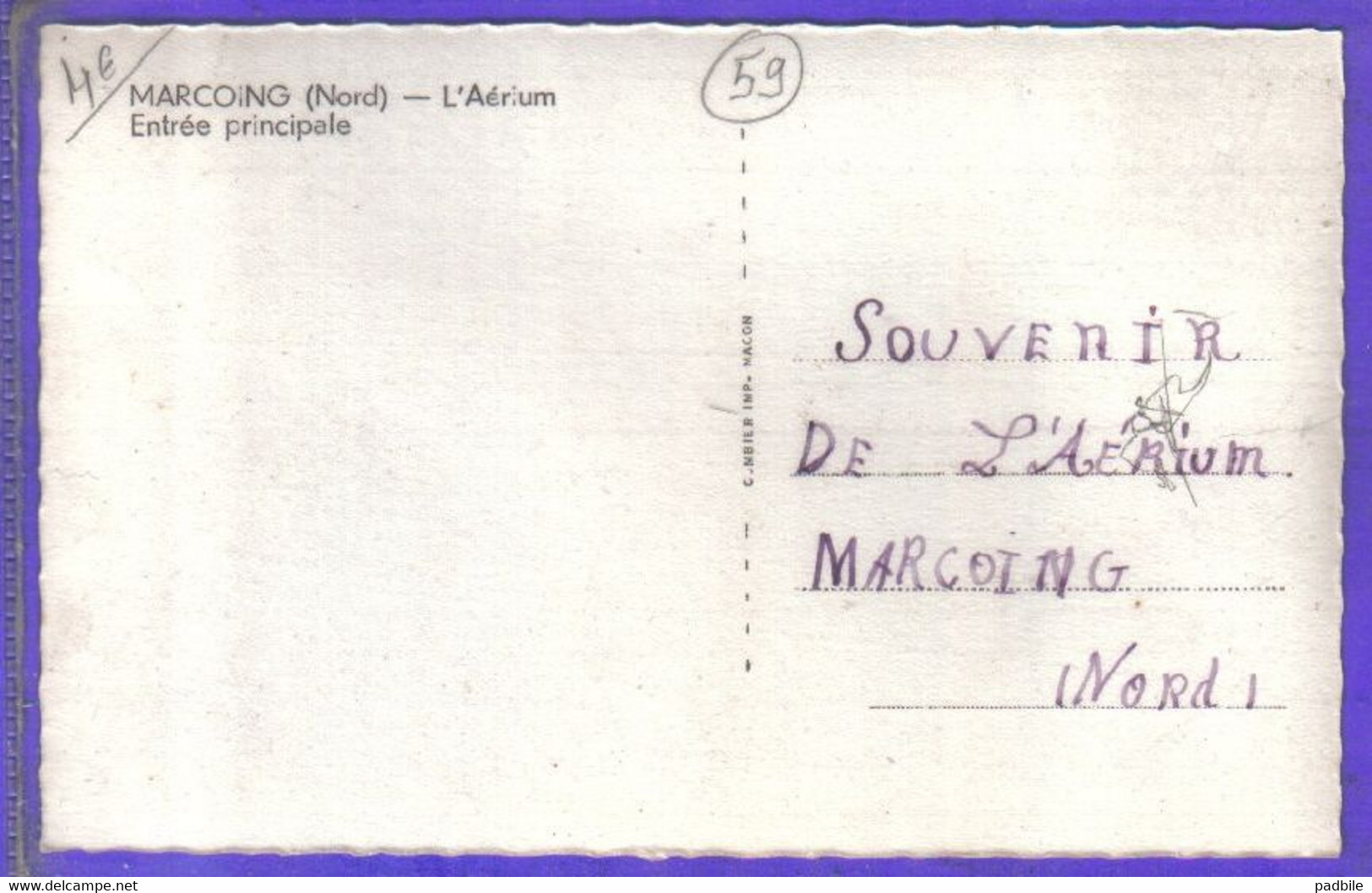 Carte Postale 59. Marcoing  L'Aérium  Entrée Principale  Très Beau Plan - Marcoing