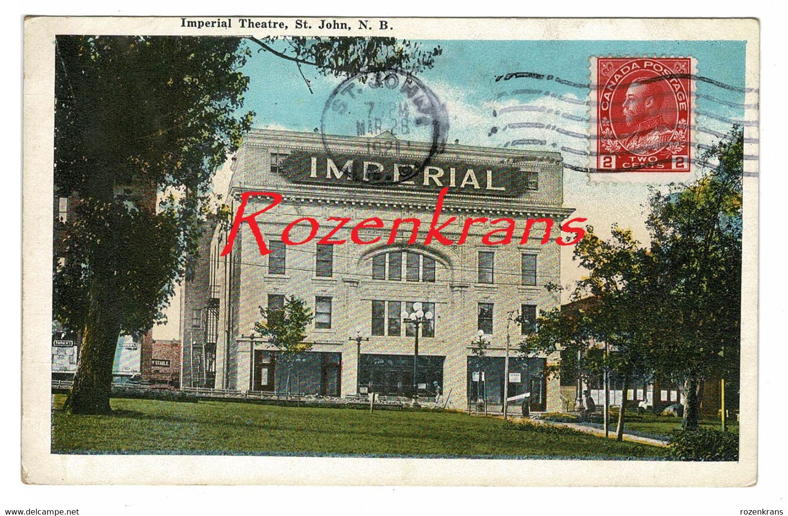 Canada New Brunswick NB St. Saint John Imperial Theatre King Square CPA Old Postcard - St. John