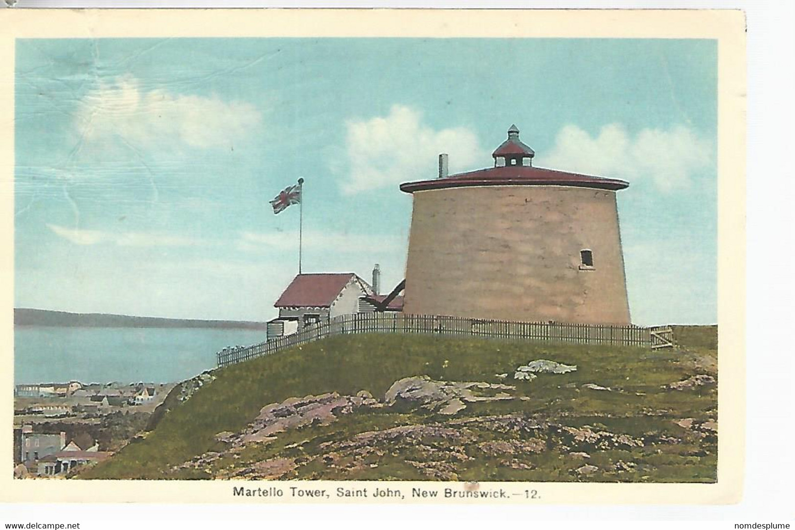 57217) Canada Martello Tower St John NB Censor Postmark Cancel 1940 - St. John
