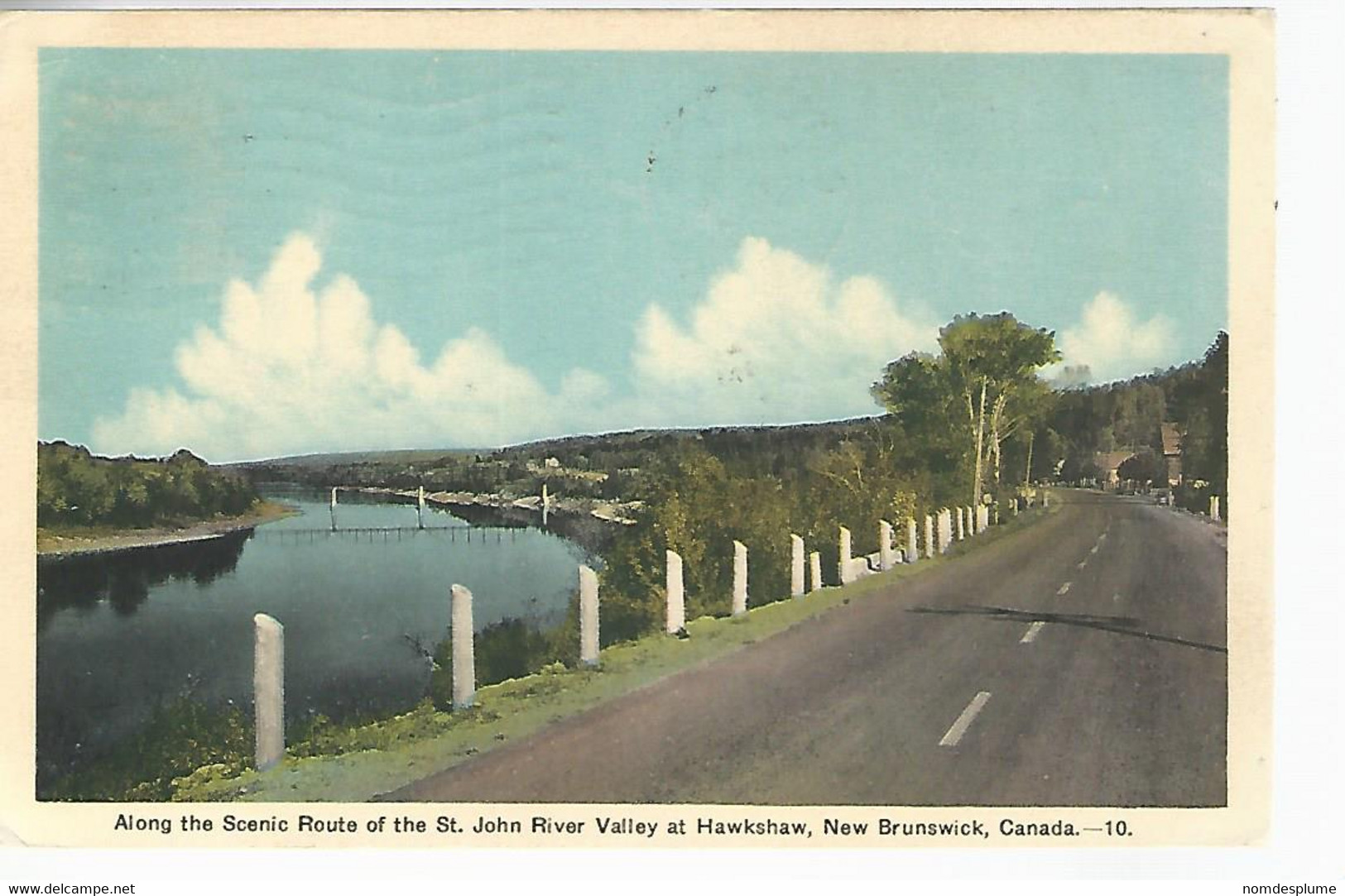 57221) Canada Scenic Route St John River Valley NB Censor Postmark Cancel 1940 - St. John