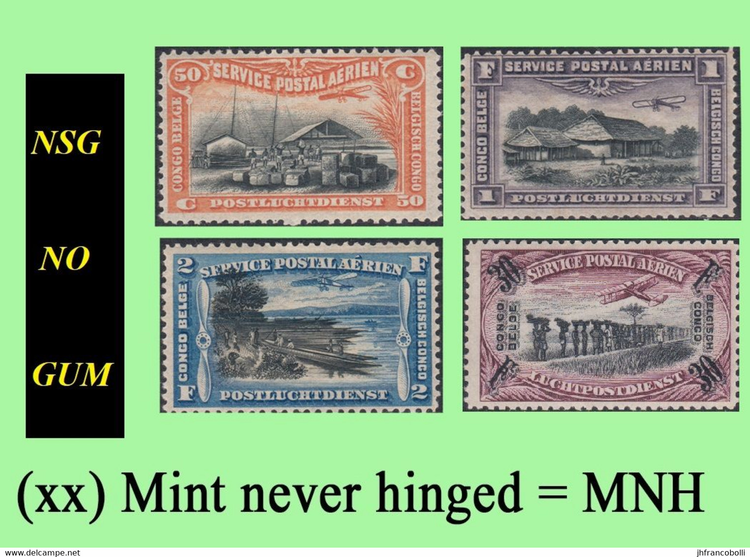 1921/30 ** BELGIAN CONGO / CONGO BELGE = COB MNH NSG AIRMAIL SELECTION PA01+02+03+06 [NO GUM] - Nuovi