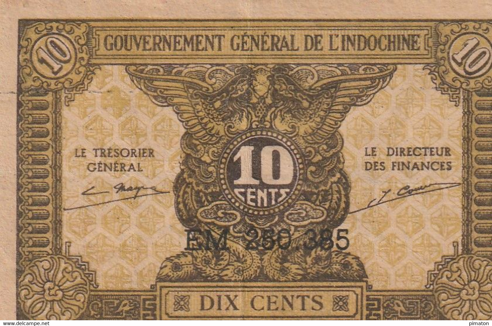 GOUVERNEMENT GENERALE DE L'INDOCHINE - 10 CENTS - Sonstige – Asien