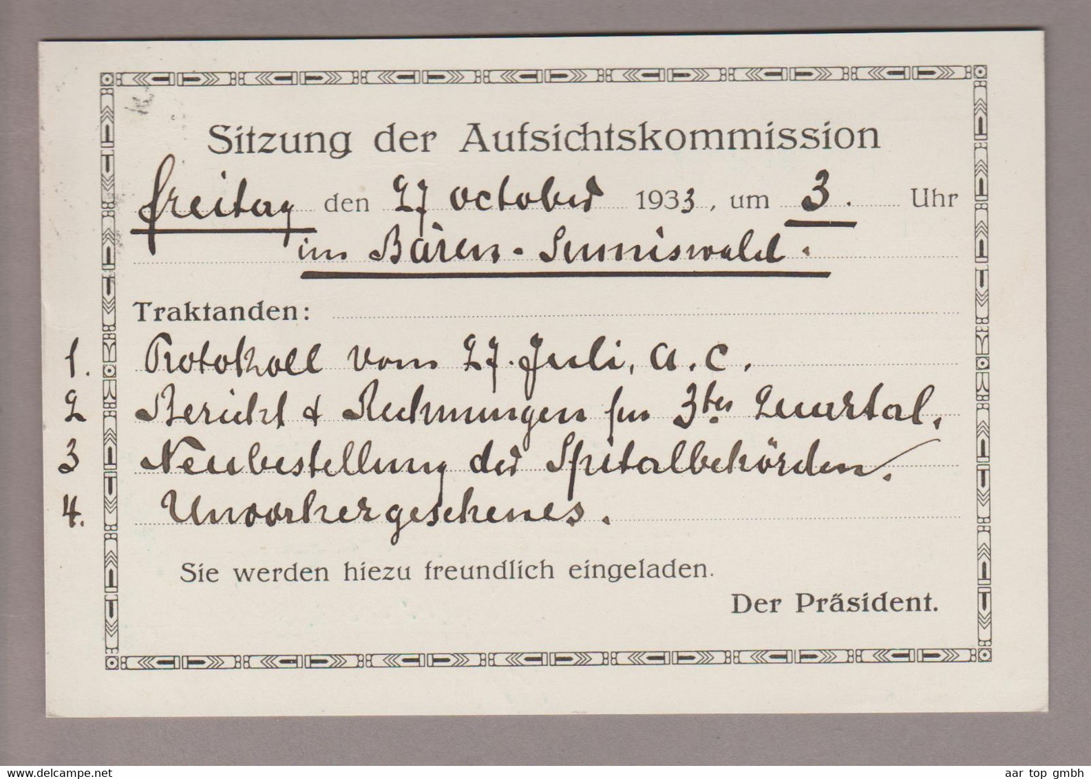 CH Portofreiheit Zu#8 5Rp. GR#325 Postkarte 1933-10-27 Sumiswald Bezirksspital - Franchise