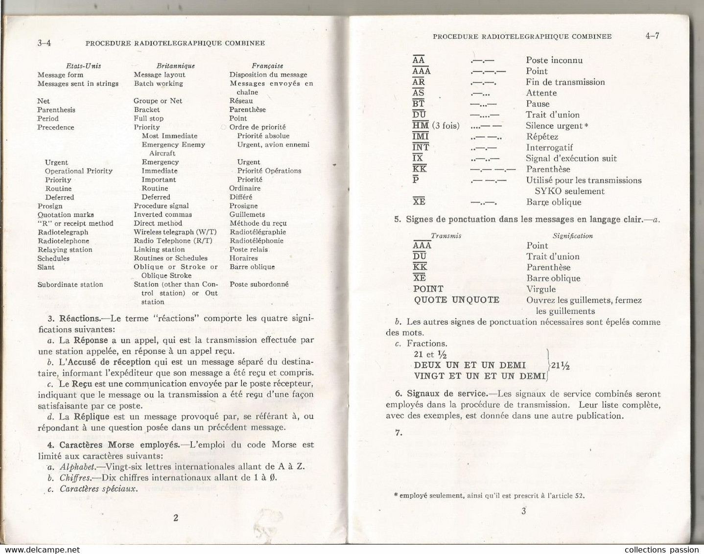 Livre,militaria,procédure Radiotélégraphique Combinée, CCBP1,réservé Personnel Militaire,1944, 51 Pages,frais Fr 3.75 E - Französisch