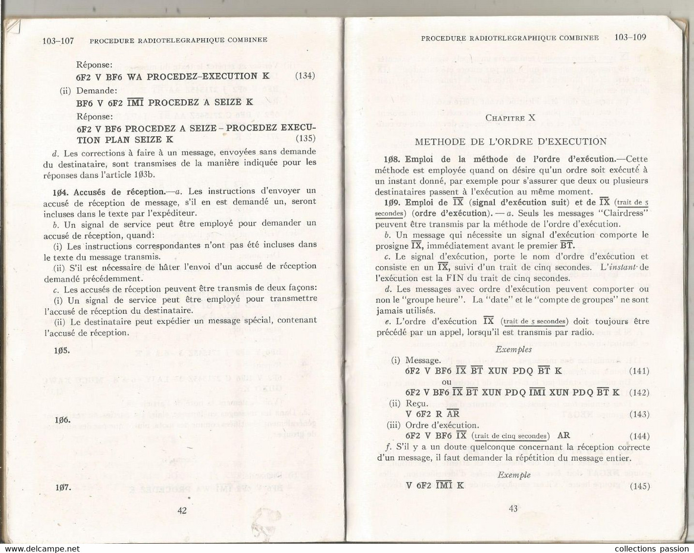 livre,militaria,procédure radiotélégraphique combinée, CCBP1,réservé personnel militaire,1944, 51 pages,frais fr 3.75 e