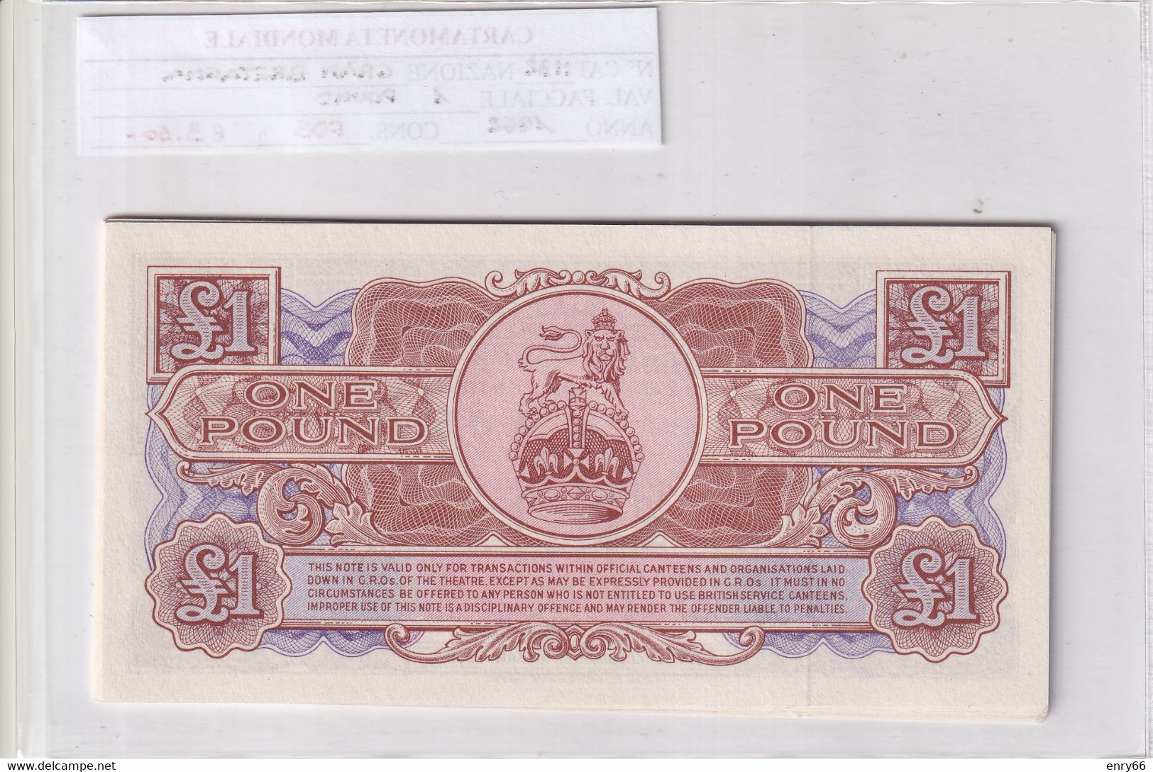 GRAN BRETAGNA 1962 1 POUND M32 - 1 Pound