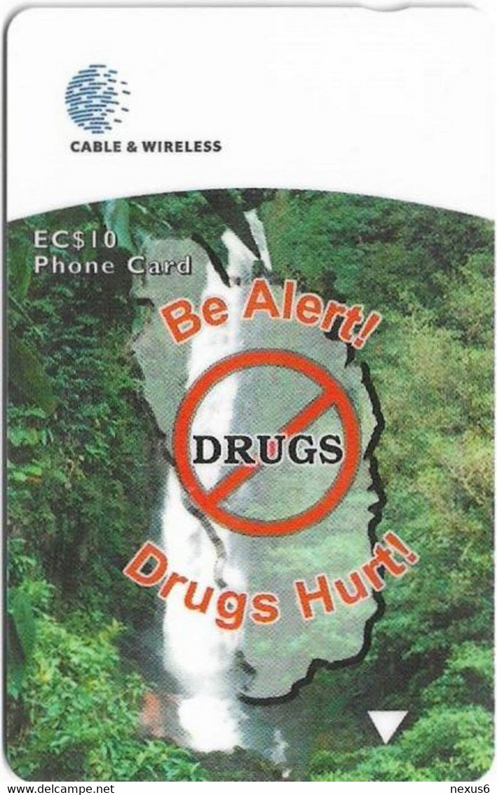 Dominica - C&W (GPT) - Be Alert! Drugs Hurt! - 281CDMA - 1999, 35.000ex, Used - Dominique