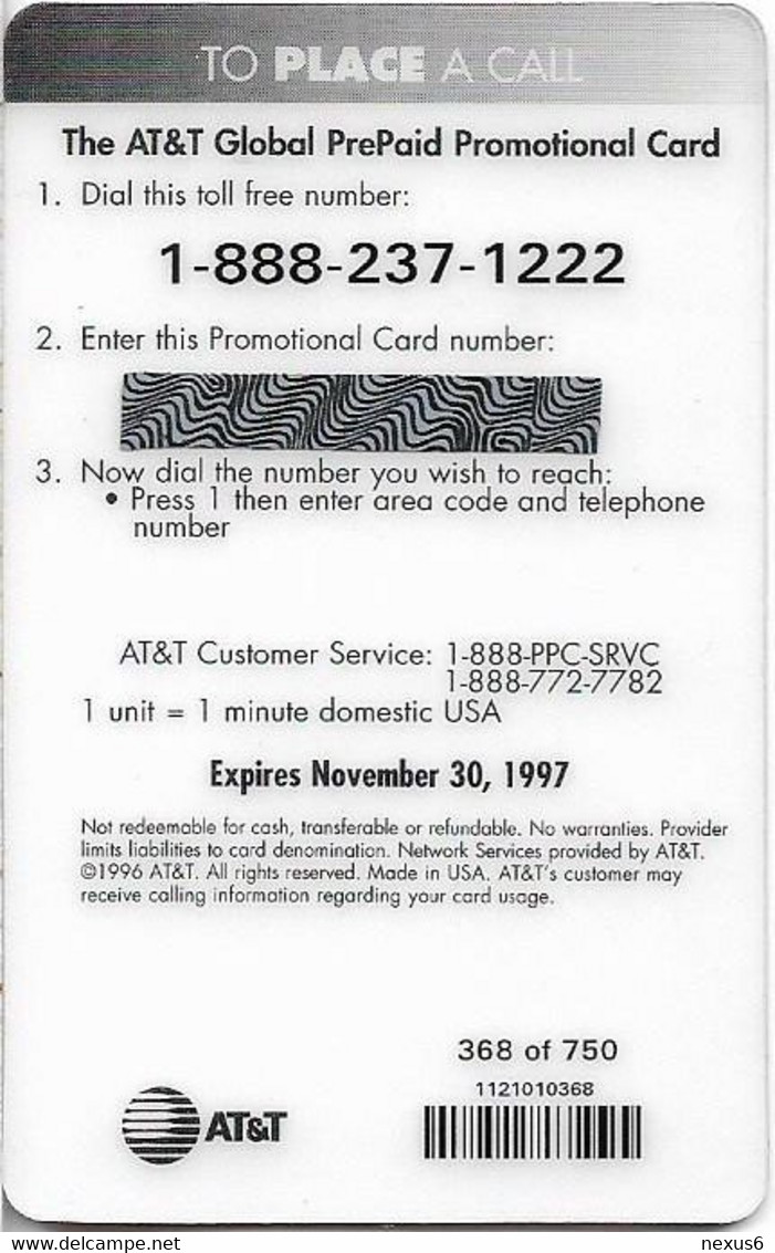 USA - AT&T - Corporate Family Solutions, Remote Mem. 30Units, 30.11.1997, 750ex, Mint - AT&T