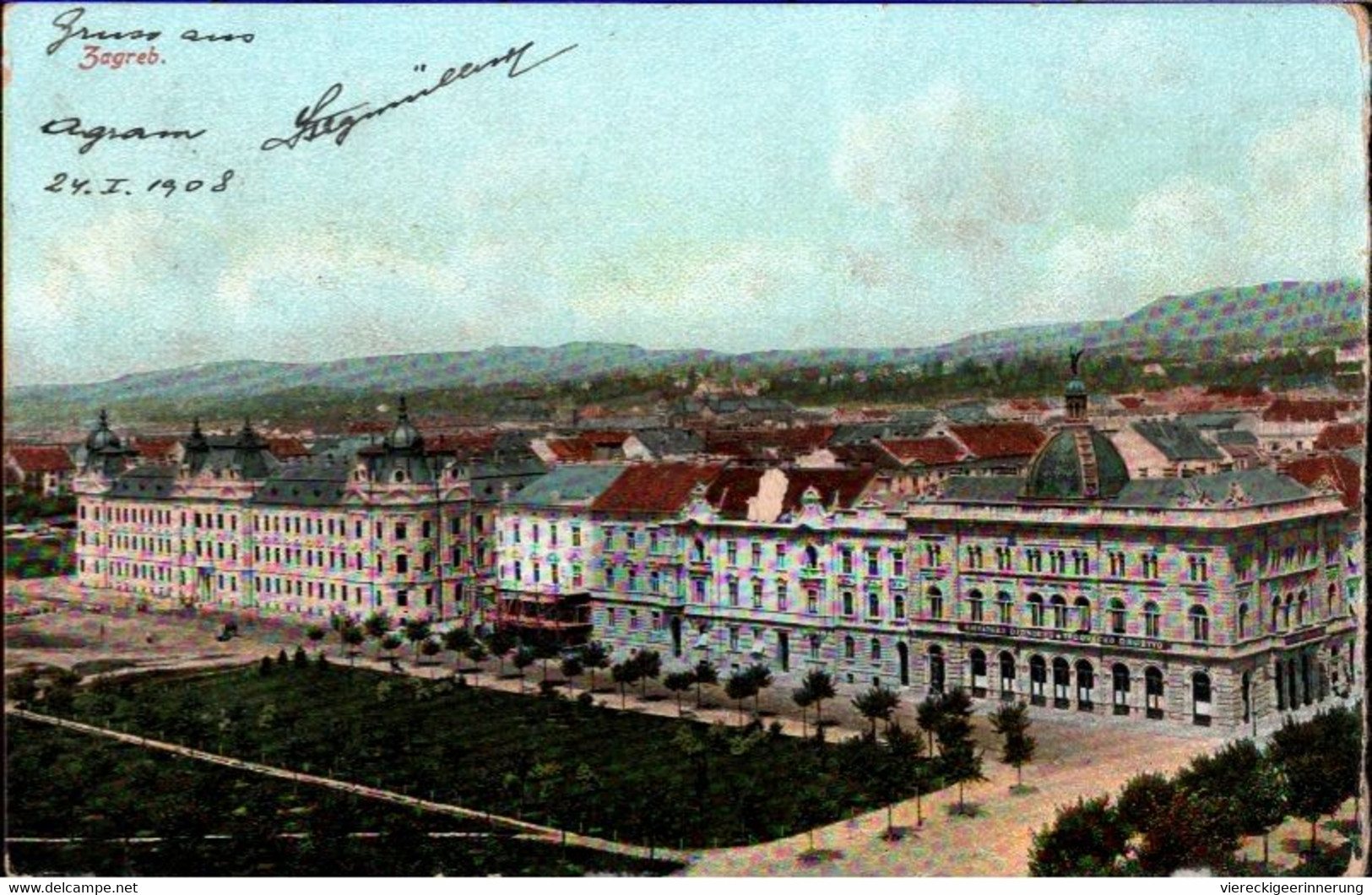 ! Alte Ansichtskarte Aus Zagreb, 1908, Kroatien - Kroatien